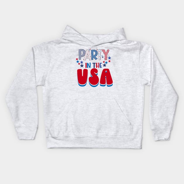 Party in the USA Kids Hoodie by Erin Decker Creative